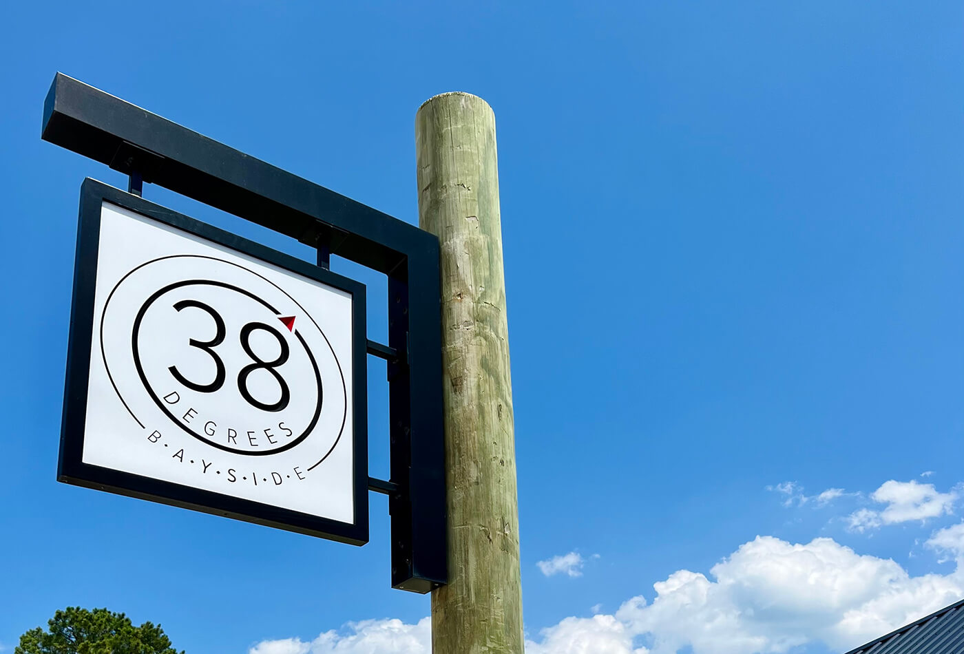 Sign for 38 Degrees Coastal Eatery