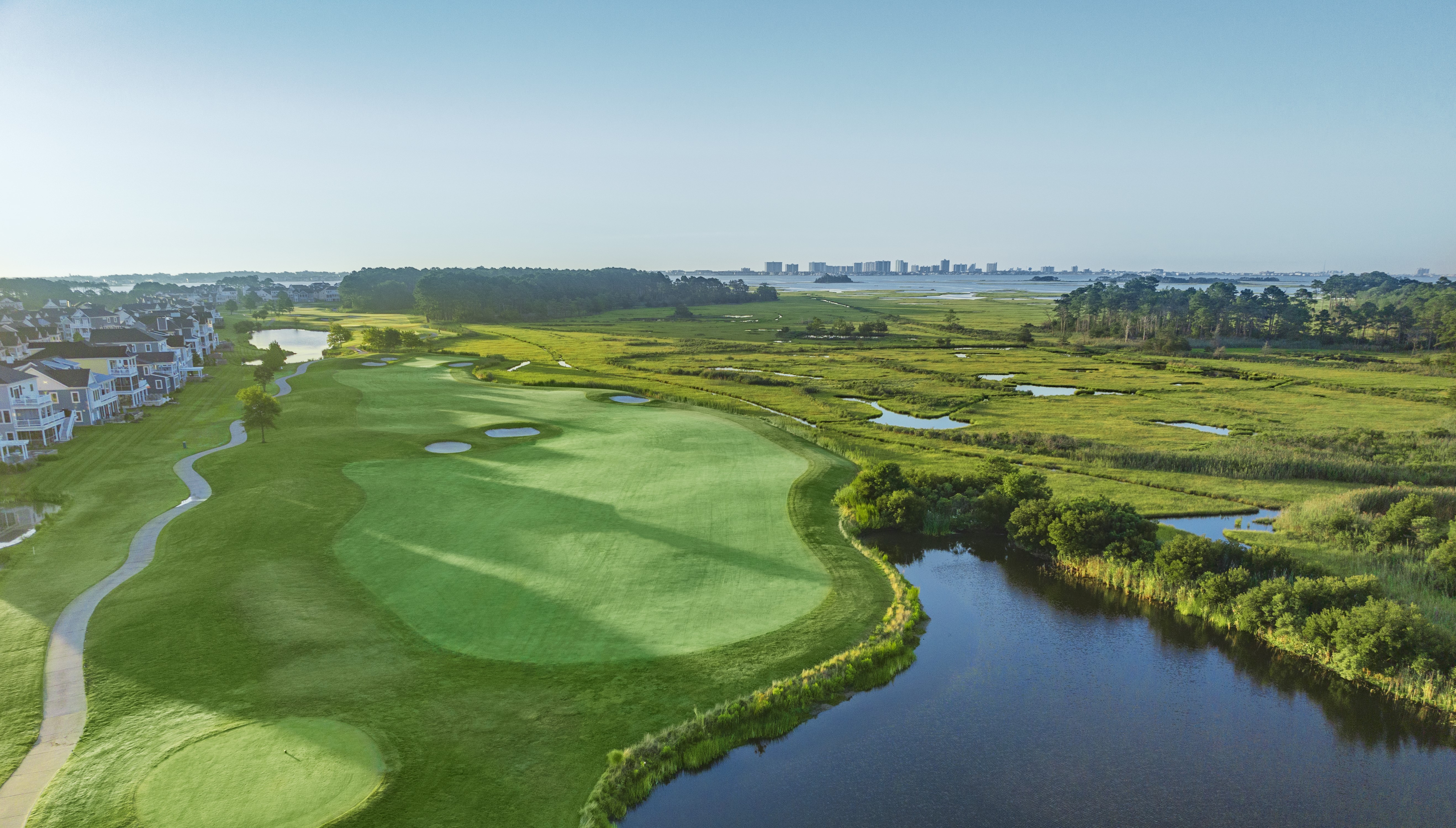 view of clubhouse and waterway